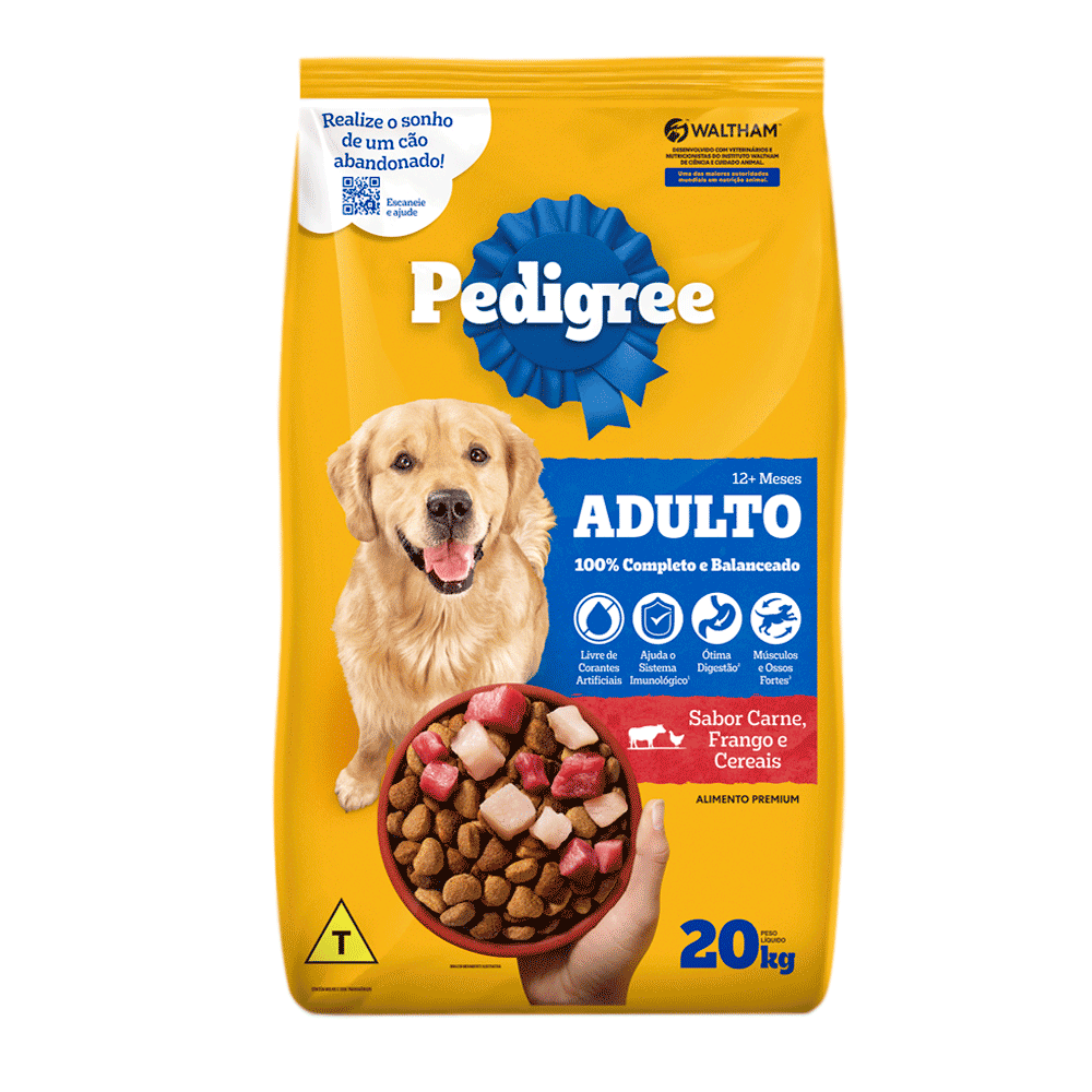 PEDIGREE ADULTO CARNE FRANGO E CEREAIS 20KG