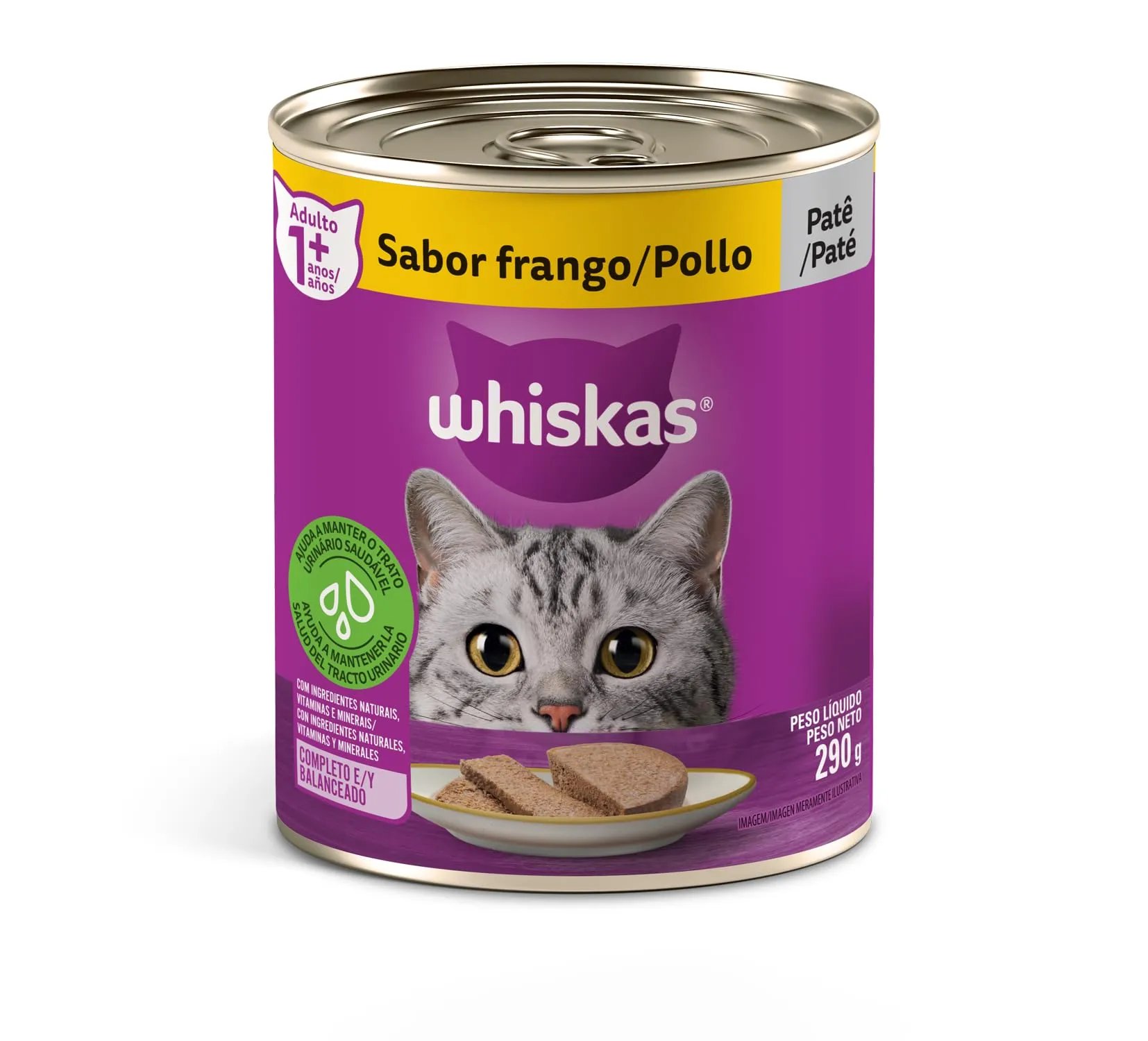 WHISKAS LATA ADULTO FRANGO PATÊ 290G