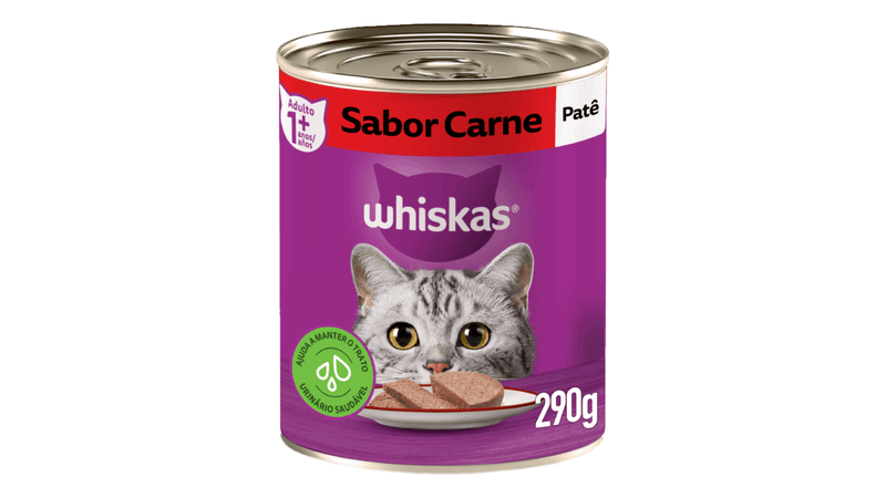 WHISKAS LATA ADULTO CARNE PATÊ 290G