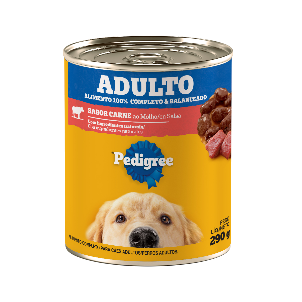 PEDIGREE LATA ADULTO CARNE AO MOLHO 290G