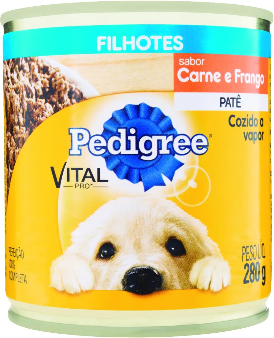 PEDIGREE LATA FILHOTE PATÊ CARNE/FRANGO 280G