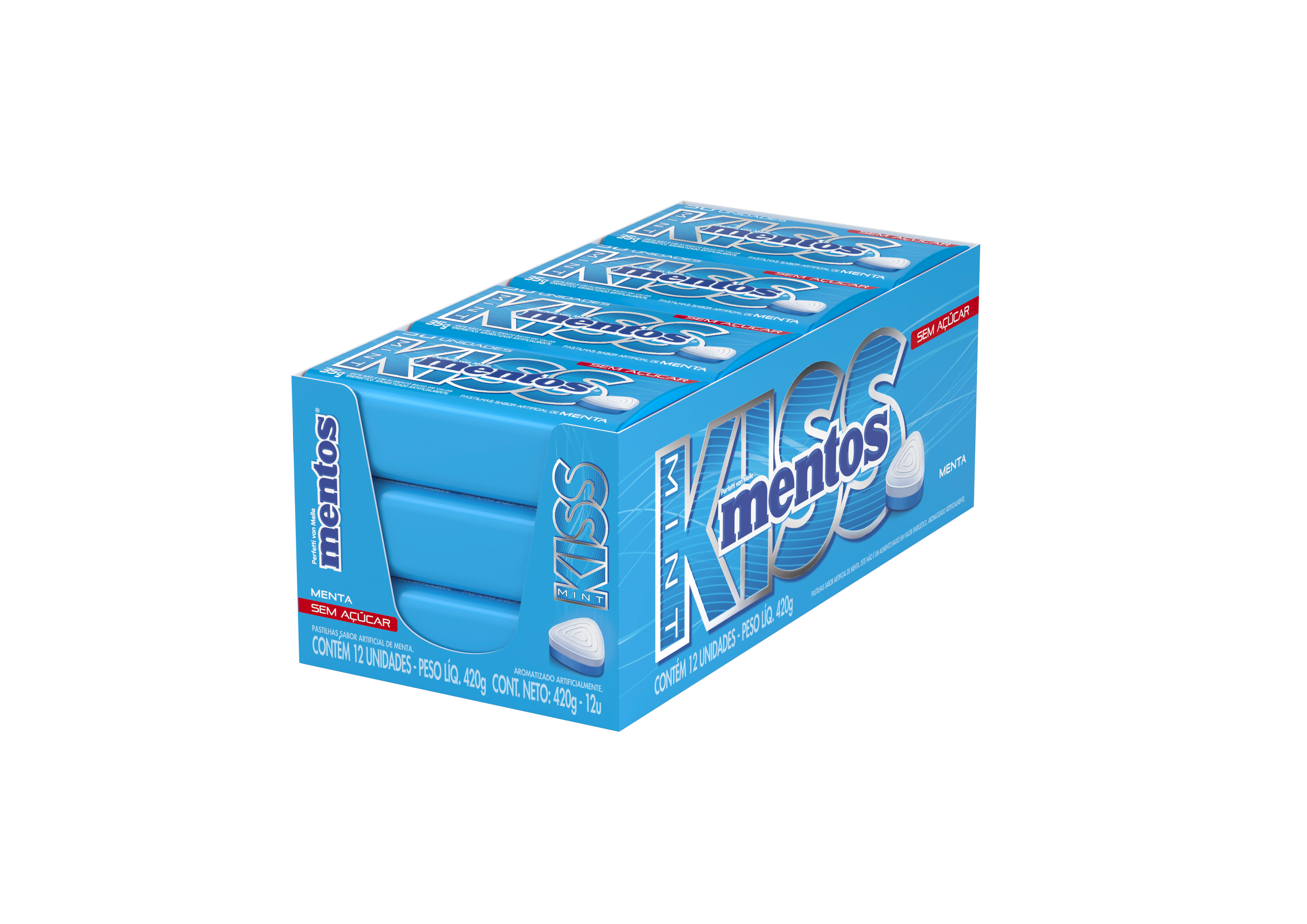 MENTOS KISS MINT MENTA 12X35G 420G