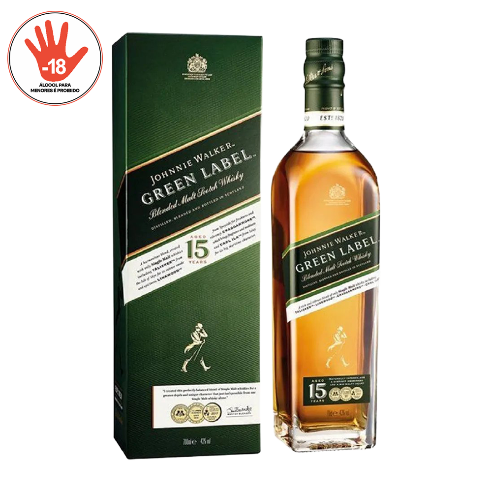 WHISKY JOHNNIE WALKER GREEN LABEL 15 ANOS 750ML