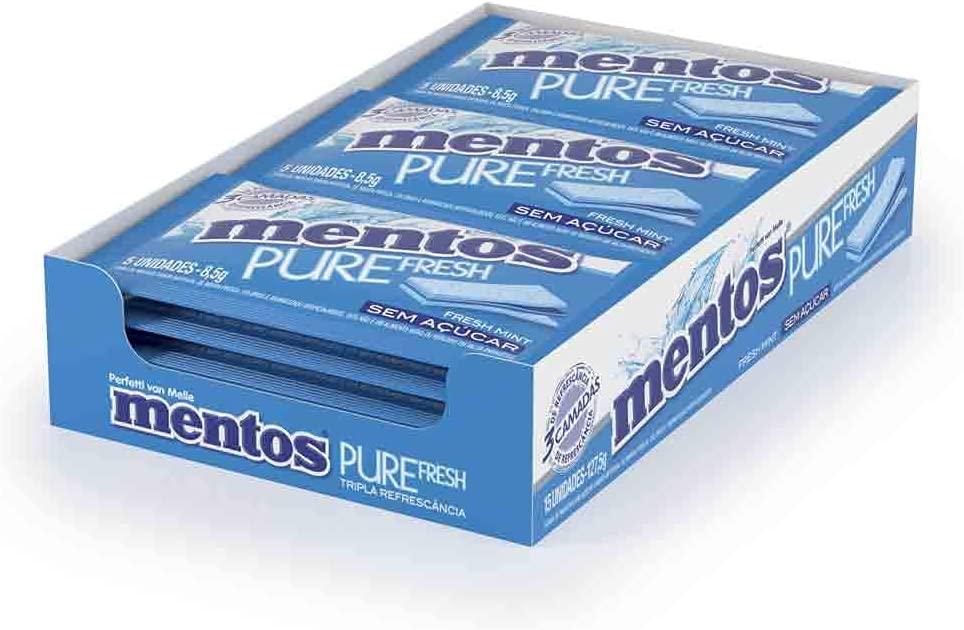 MENTOS 3 CAMADAS PURE FRESH MINT 15X8,5 127,5G