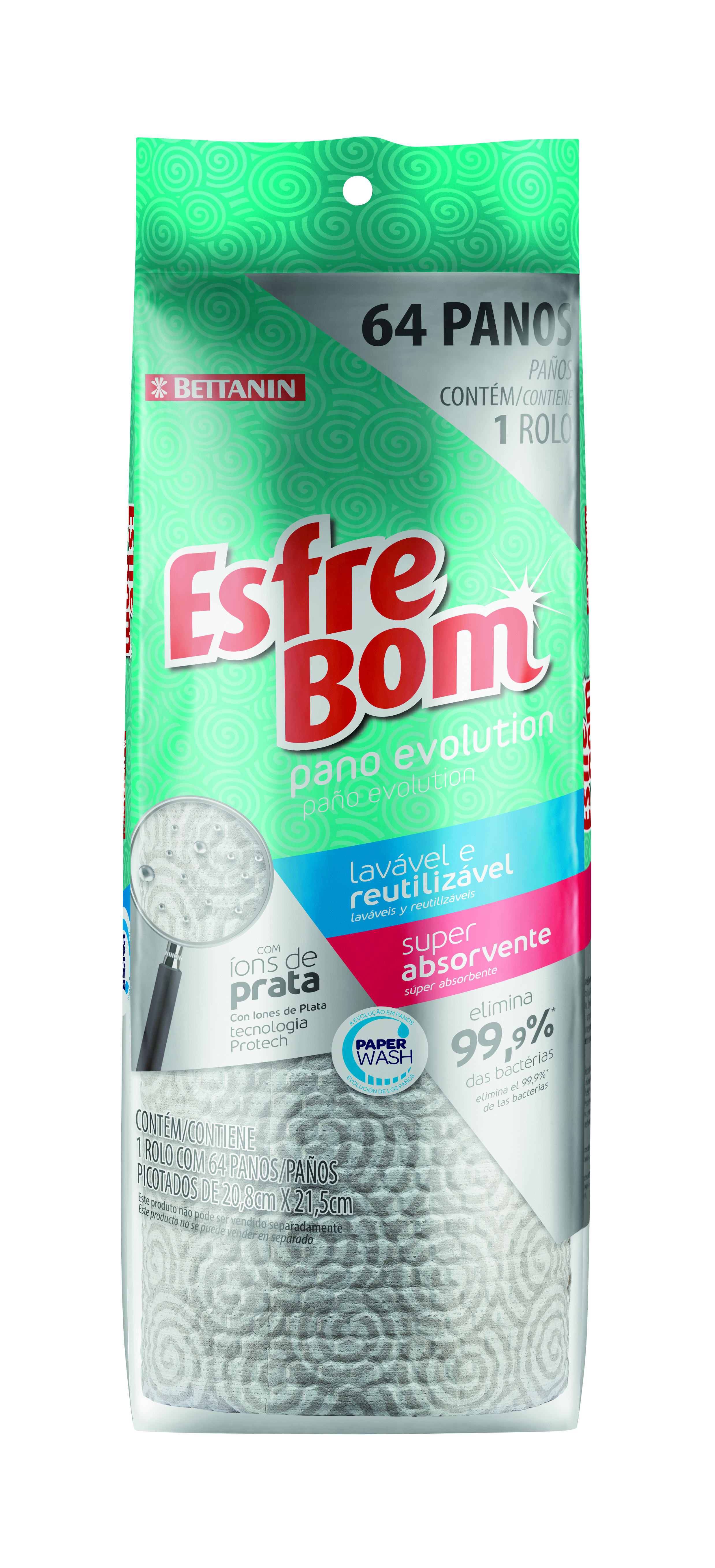 PANO ESFREBOM ROLO EVOLUTION LAVÁVEL 64 UND