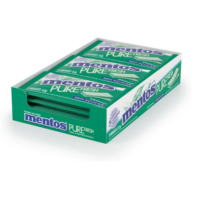 MENTOS 3 CAMADAS PURE FRESH SPEARMINT 15X8,5G 127,5G