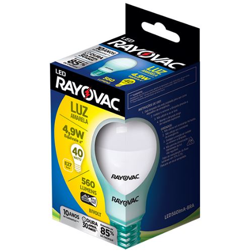 LÂMPADA RAYOVAC LED 10W BIVOLT WARM LIGHT AMARELA