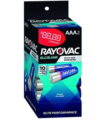 PILHA RAYOVAC ALCALINA AAA PALITO COM 32 UND