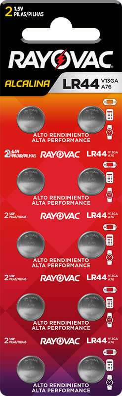 PILHA RAYOVAC ELETRÔNICA LR44 V13GA COM 10 UND