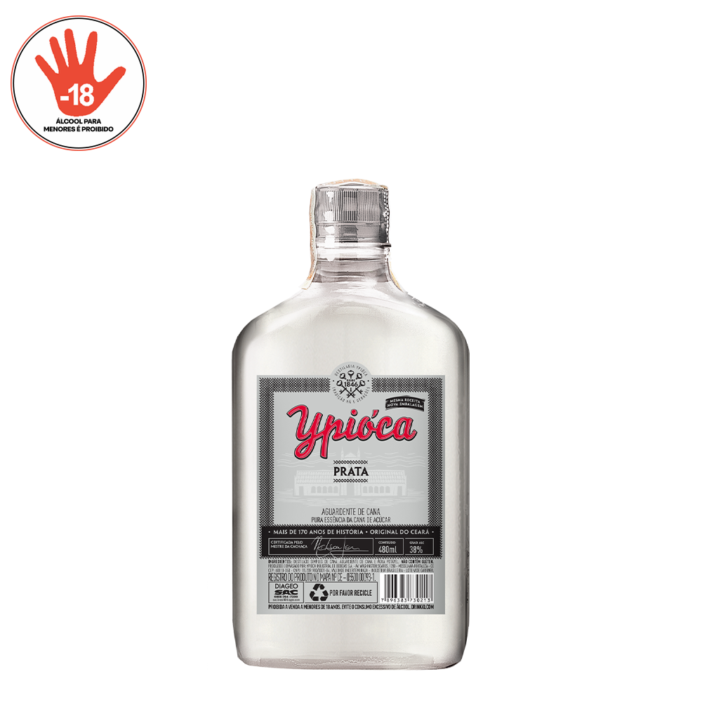 AGUARDENTE YPIÓCA PRATA MEIOTA PET 480ML