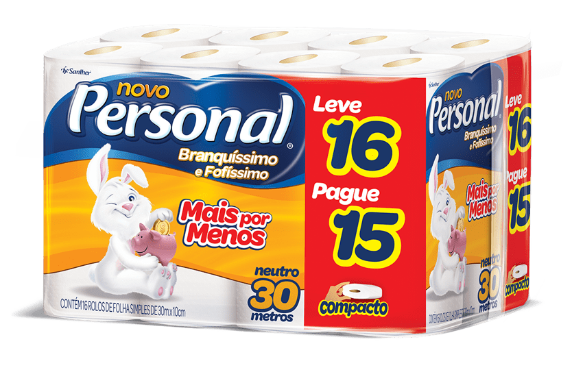 PAPEL HIGIÊNICO PERSONAL NEUTRO FOLHA SIMPLES LV12 PG11 12X30M