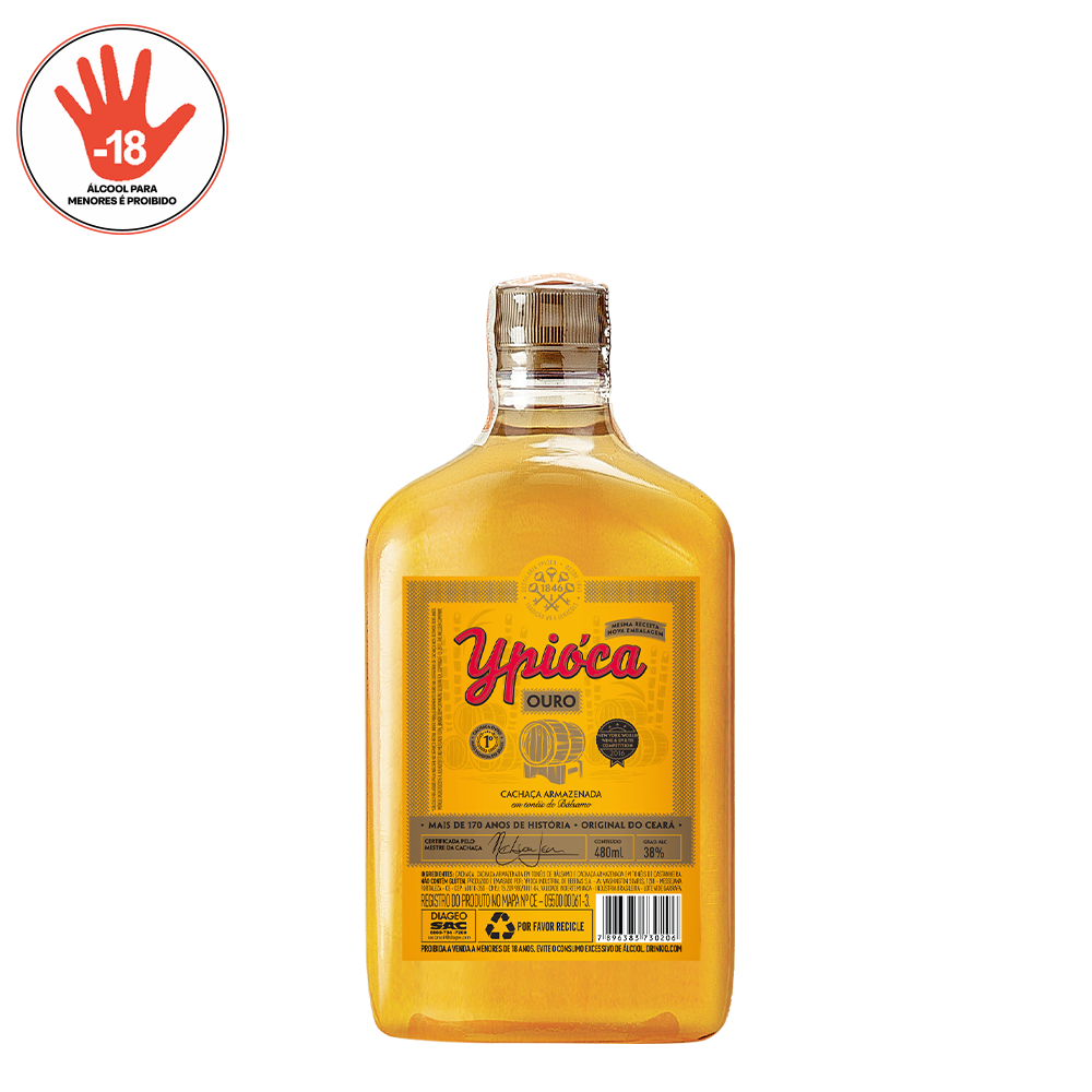 CACHAÇA YPIÓCA OURO MEIOTA PET 480ML