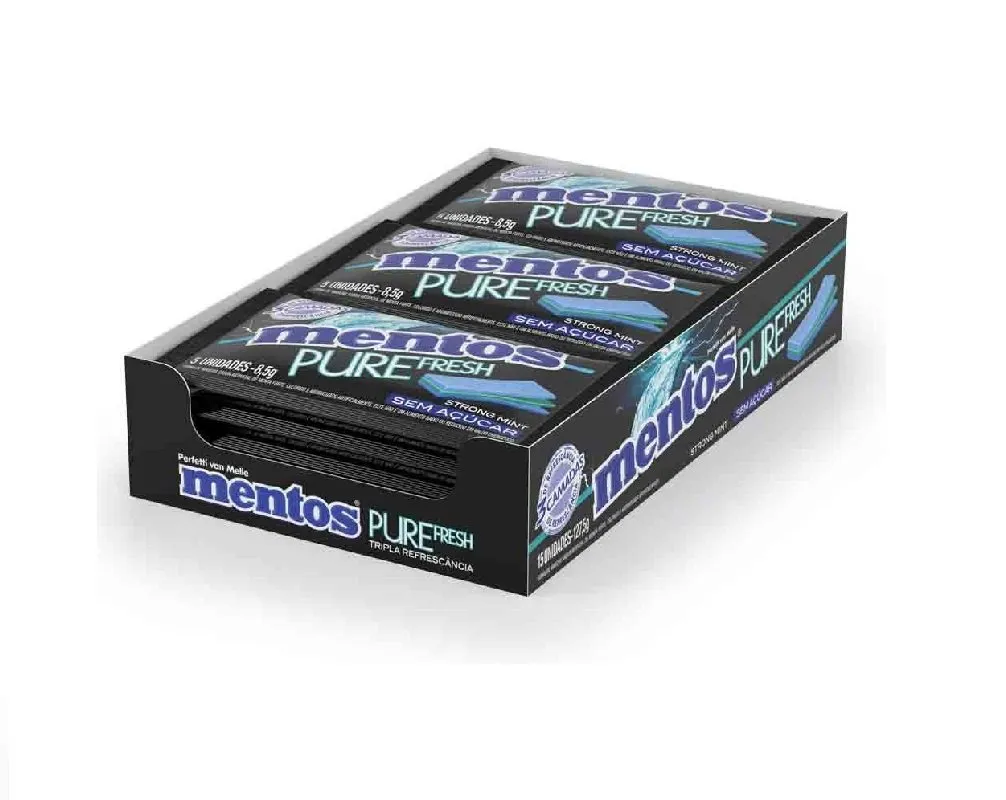 MENTOS 3 CAMADAS PURE FRESH STRONG MINT 127,5G