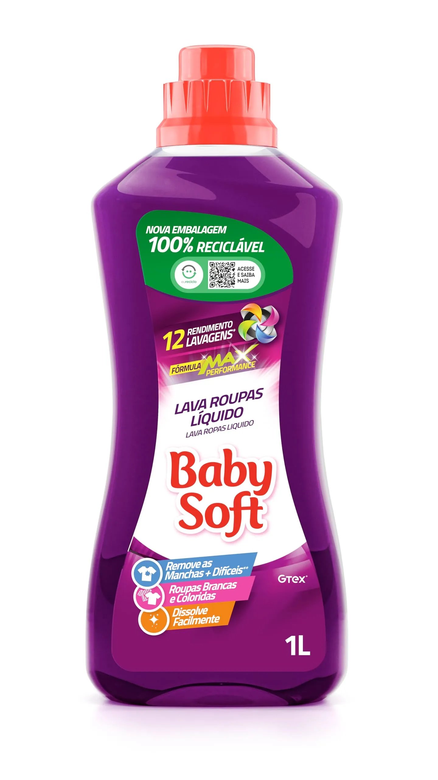 LAVA ROUPAS LÍQUIDO BABY SOFT LILAS 1L