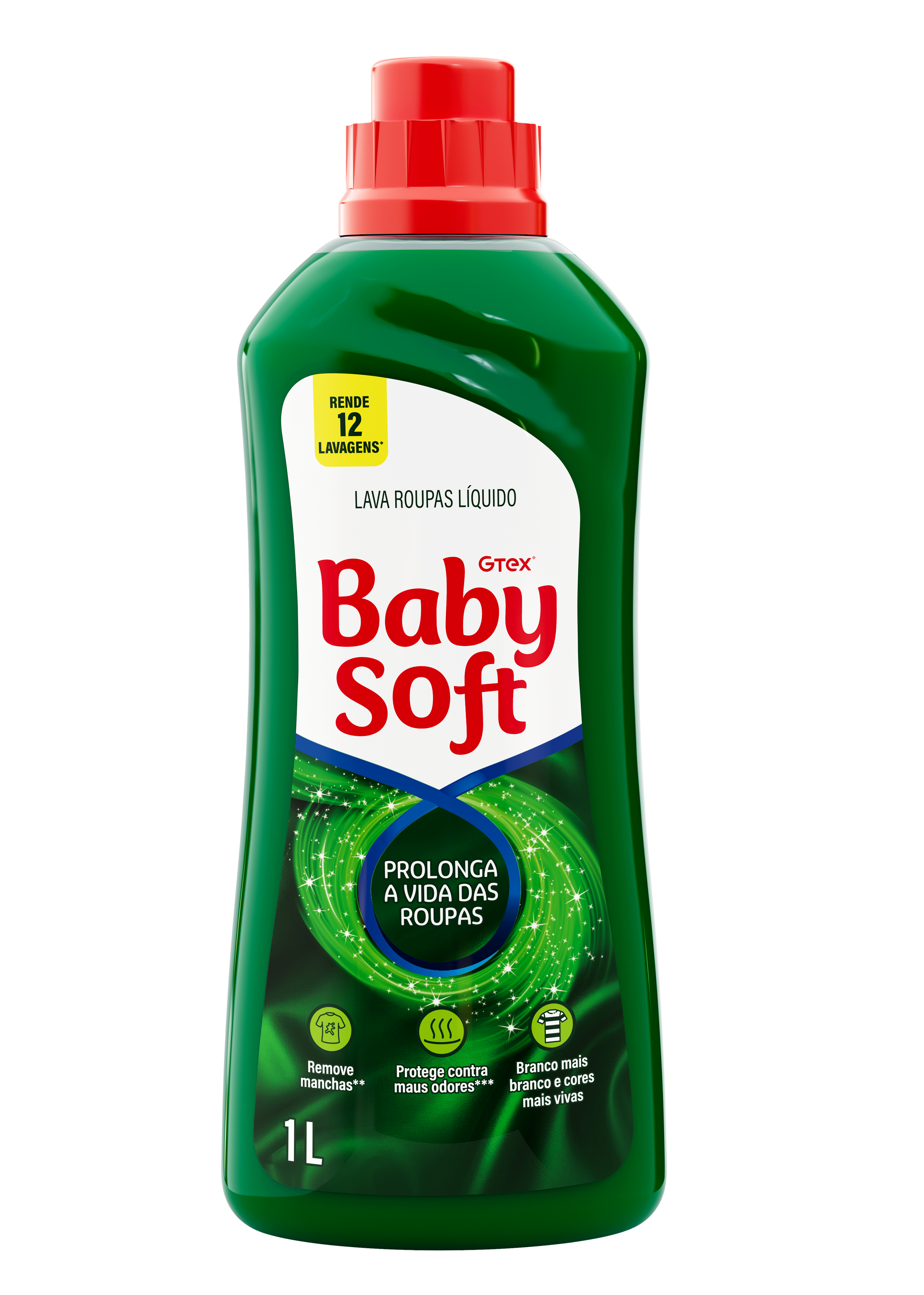 LAVA ROUPAS LÍQUIDO BABY SOFT VERMELHO 1L