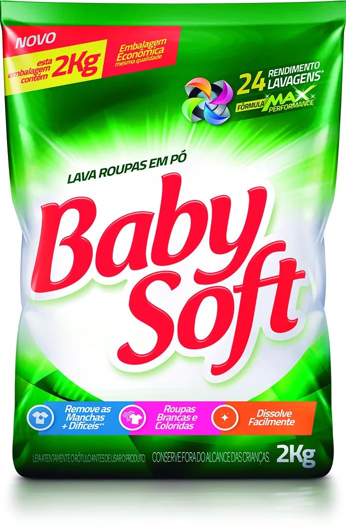LAVA ROUPAS EM PÓ BABY SOFT SACHE 2KG