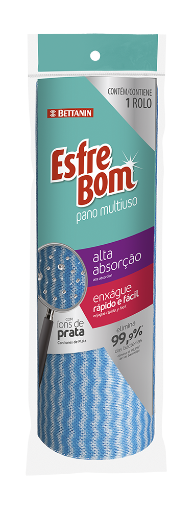 PANO MULTIUSO ESFREBOM ROLO AZUL 25 UND