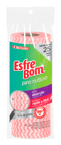PANO MULTIUSO ESFREBOM ROLO VERMELHO 25 UND