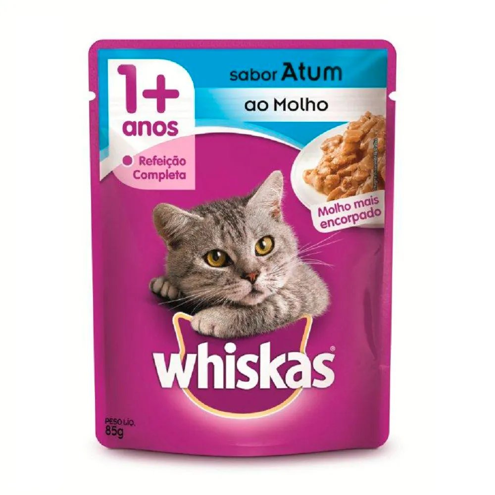 WHISKAS ADULTO SACHÊ ATUM AO MOLHO 85G
