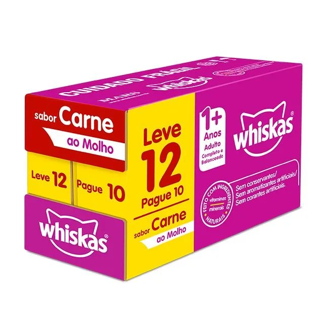 WHISKAS SACHÊ ADULTO CARNE 85G