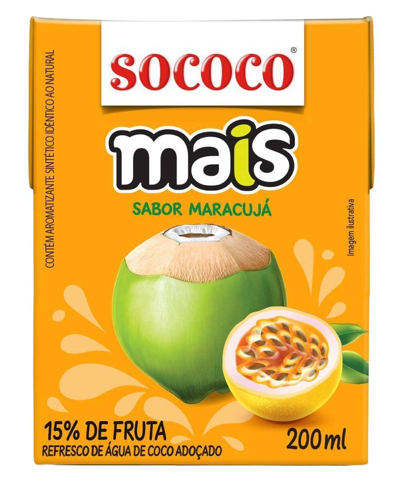 ÁGUA DE COCO SOCOCO MARACUJÁ 200ML