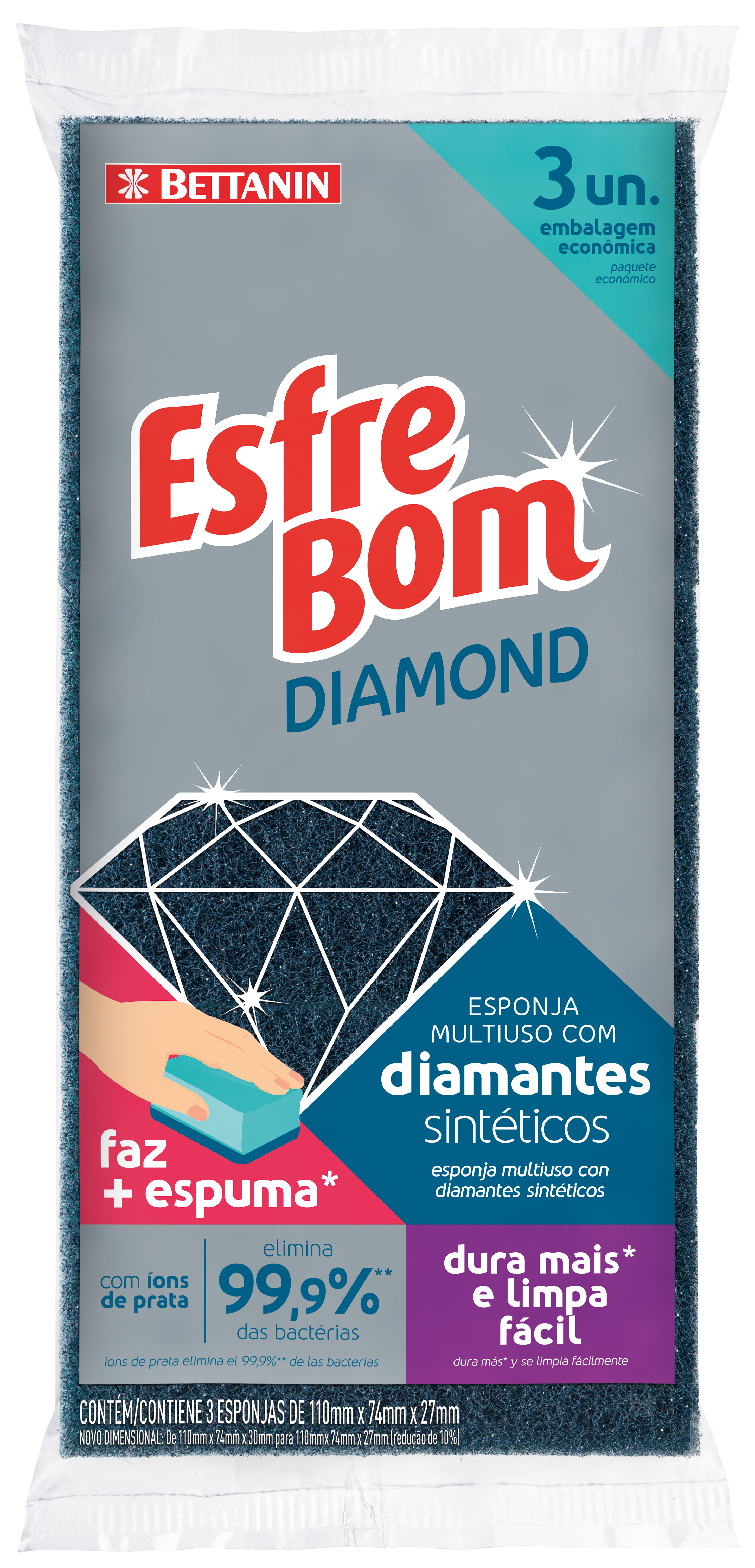 *ESPONJA ESFREBOM DIAMOND 3 UND