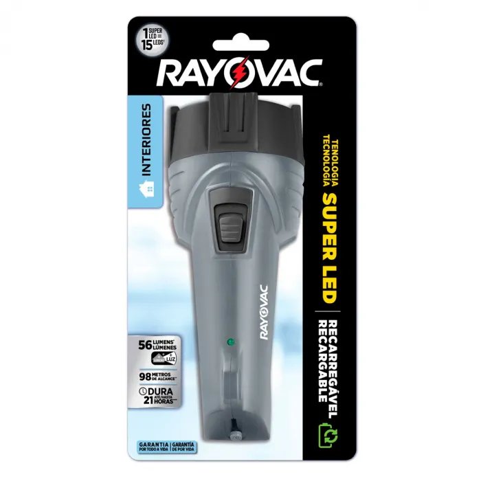 LANTERNA RAYOVAC RECARREGÁVEL 1 LED BIVOLT