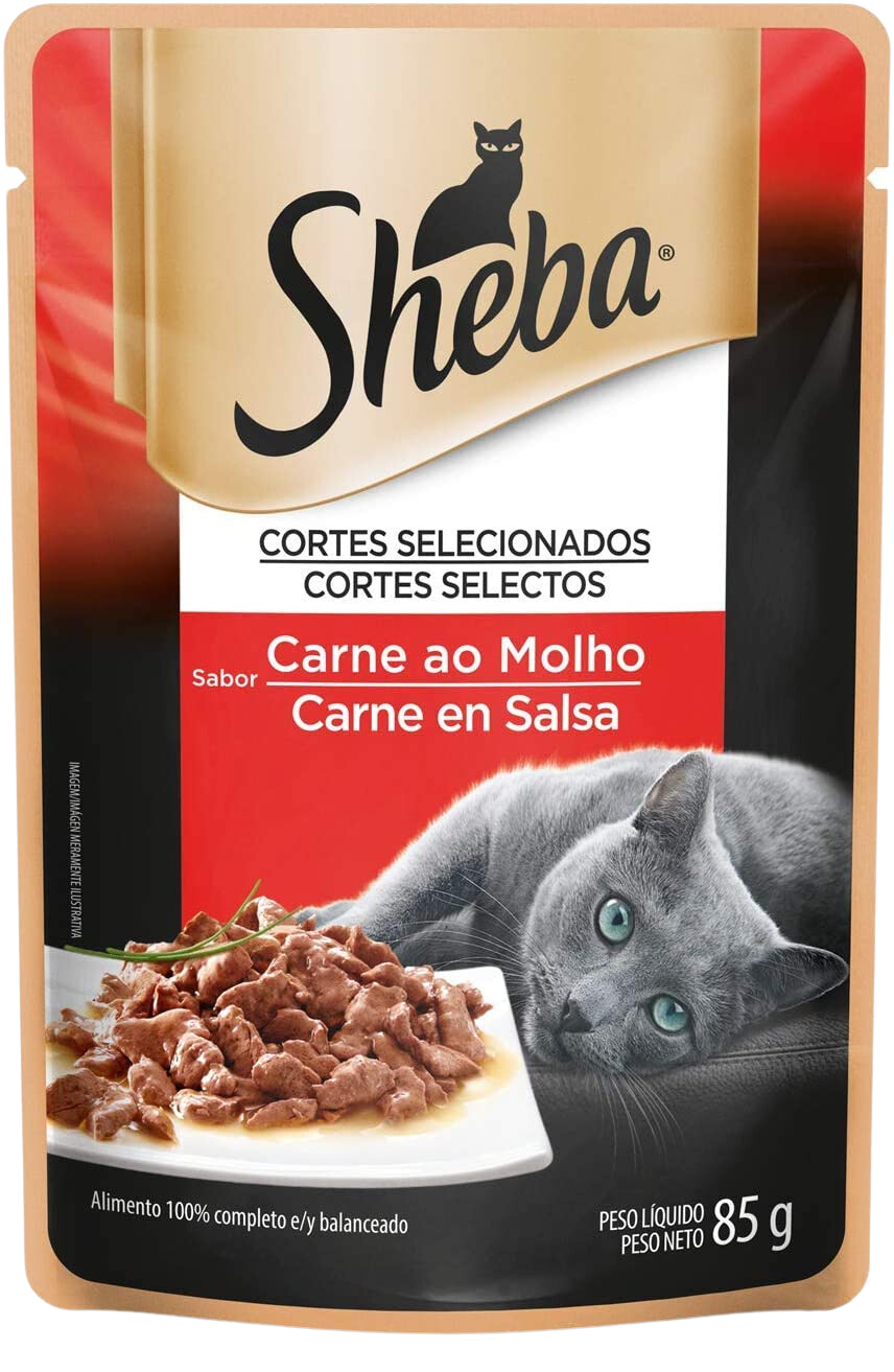 SHEBA SACHÊ ADULTO CARNE AO MOLHO 85G