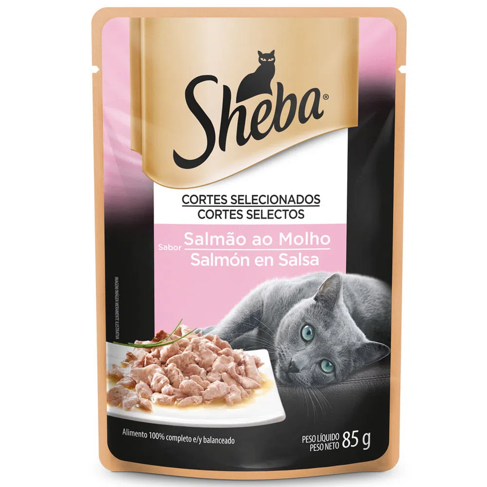 SHEBA SACHÊ ADULTO SALMÃO MOLHO 85G