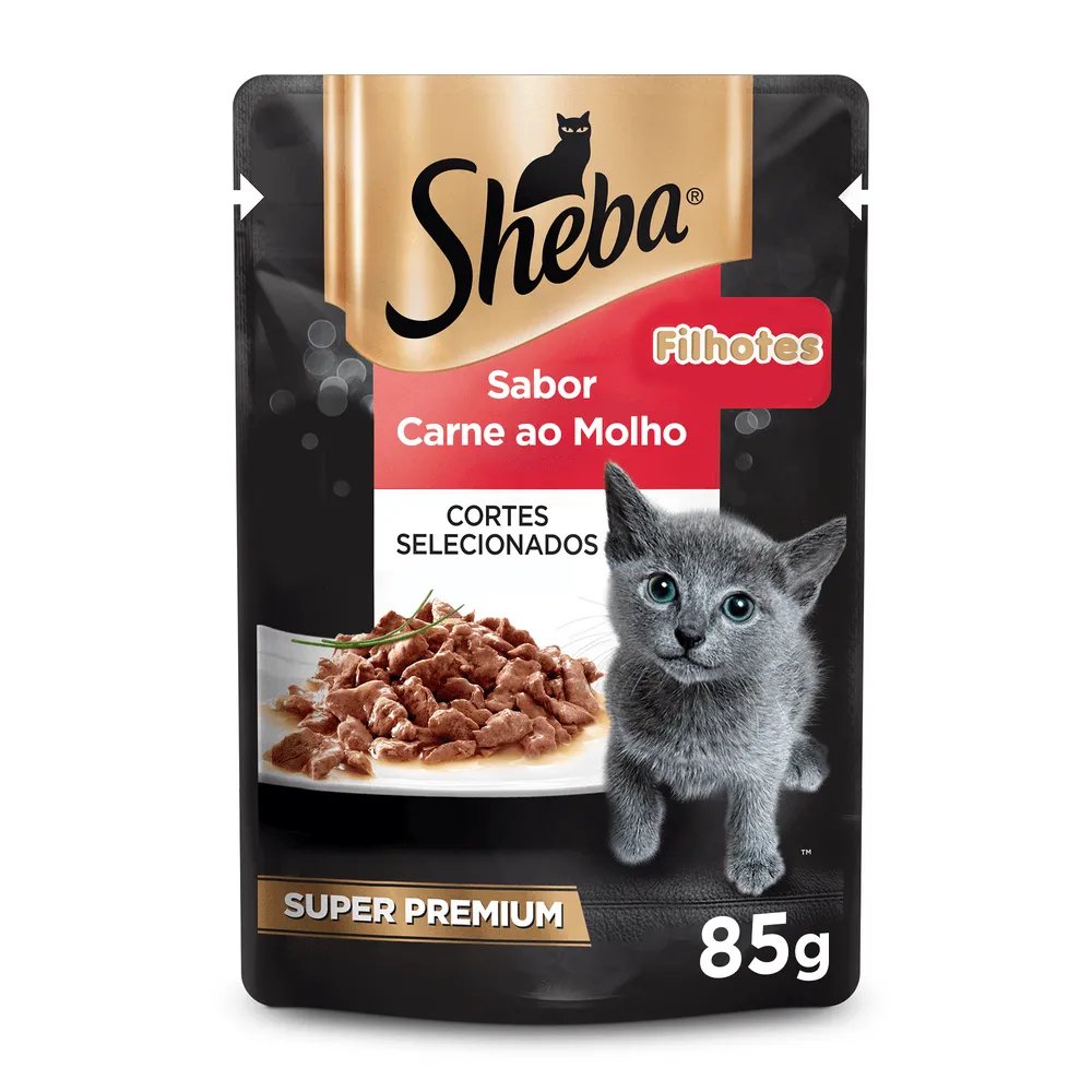 SHEBA SACHÊ FILHOTE CARNE MOLHO 85G