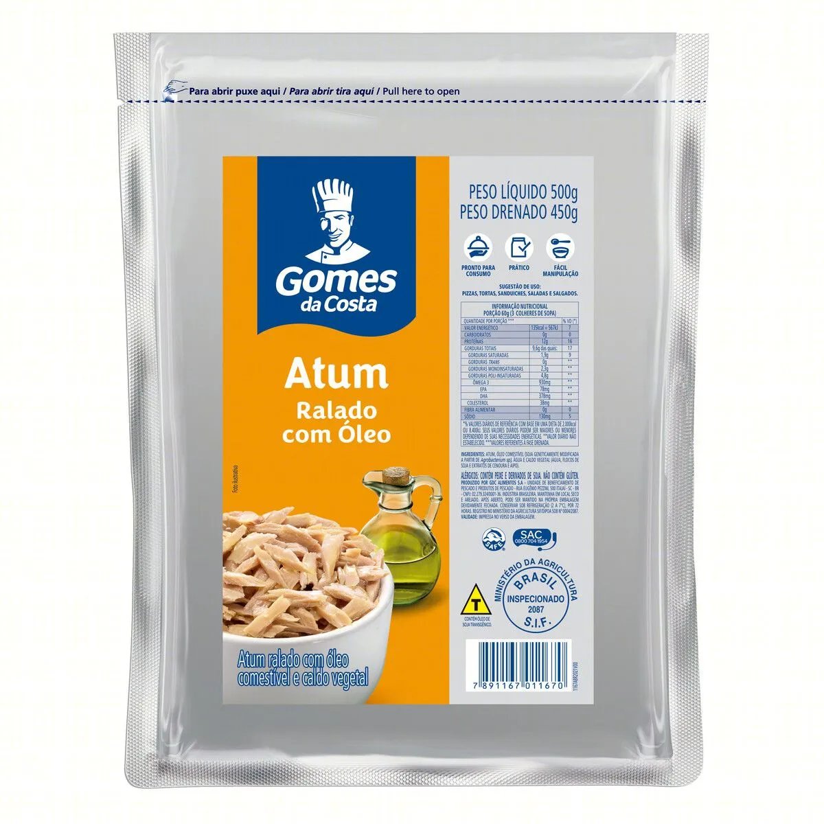 ATUM GDC RALADO EM ÓLEO 500G