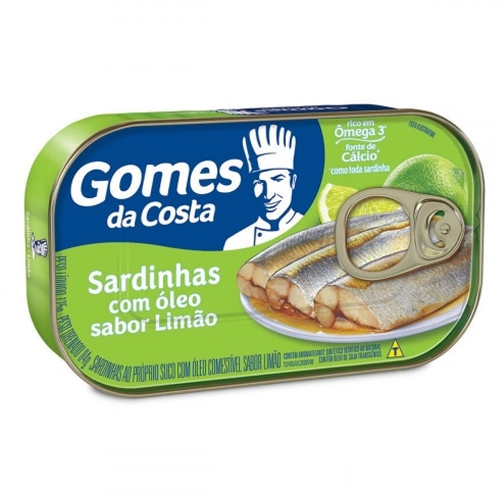 SARDINHA GOMES DA COSTA SABOR LIMÃO 125G