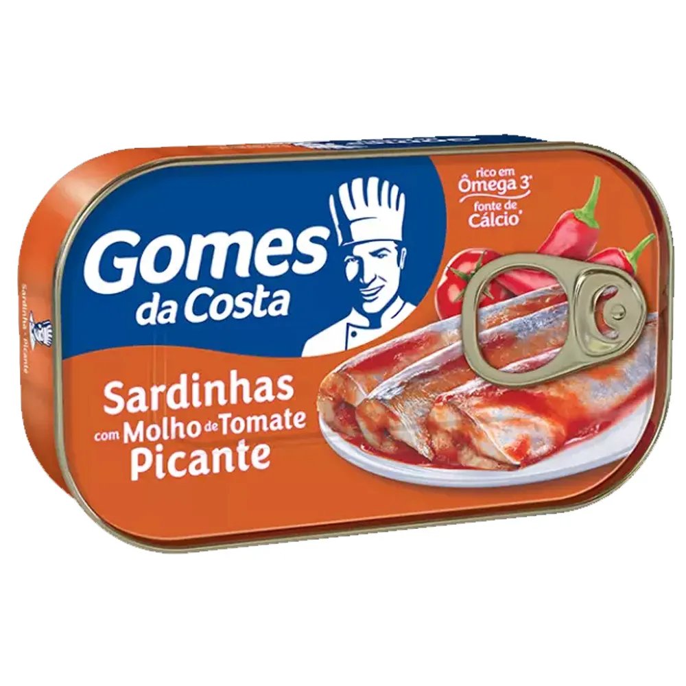 SARDINHA GOMES DA COSTA COM MOLHO DE TOMATE PICANTE 125G