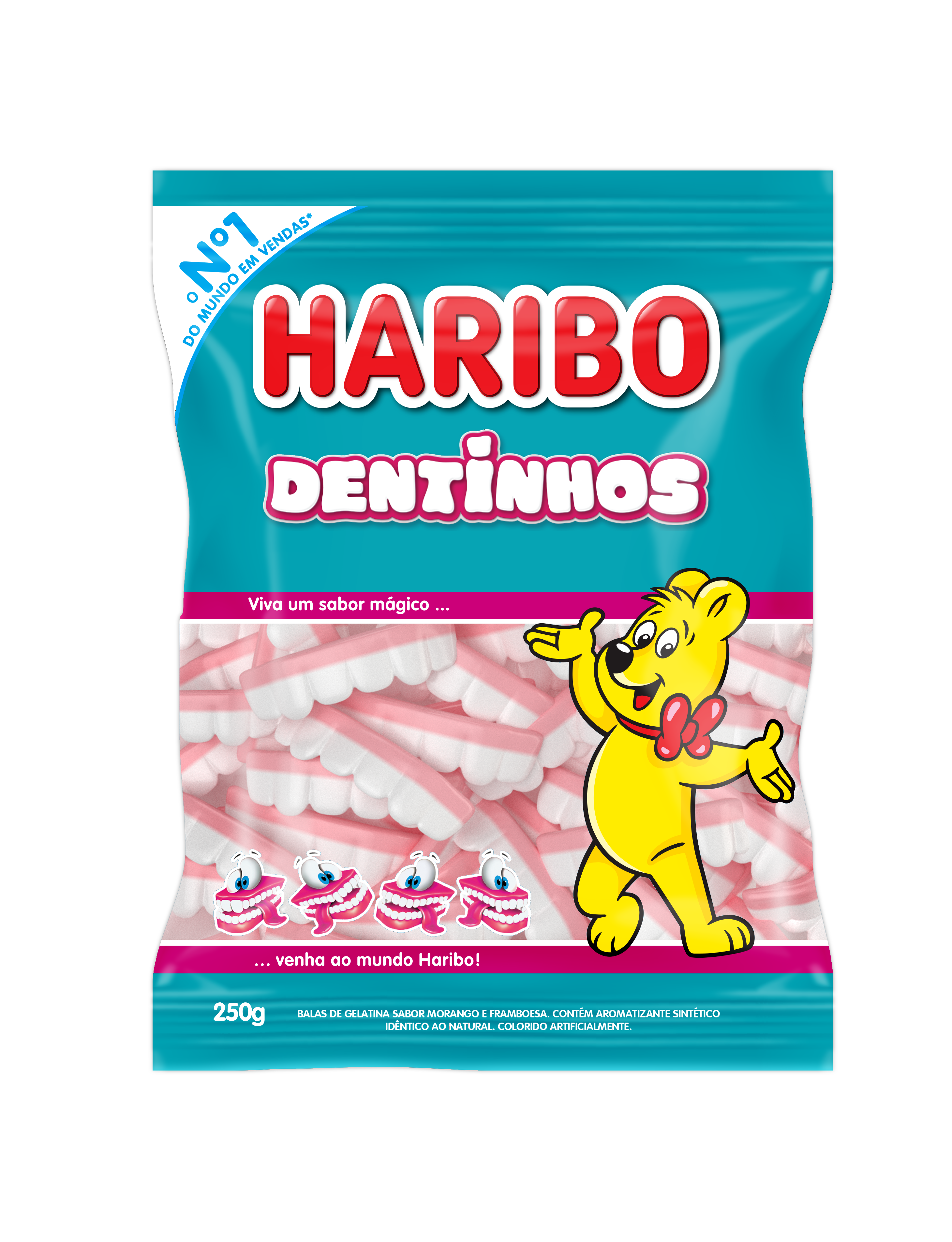 *BALA DE GELATINA HARIBO DENTINHOS 250G