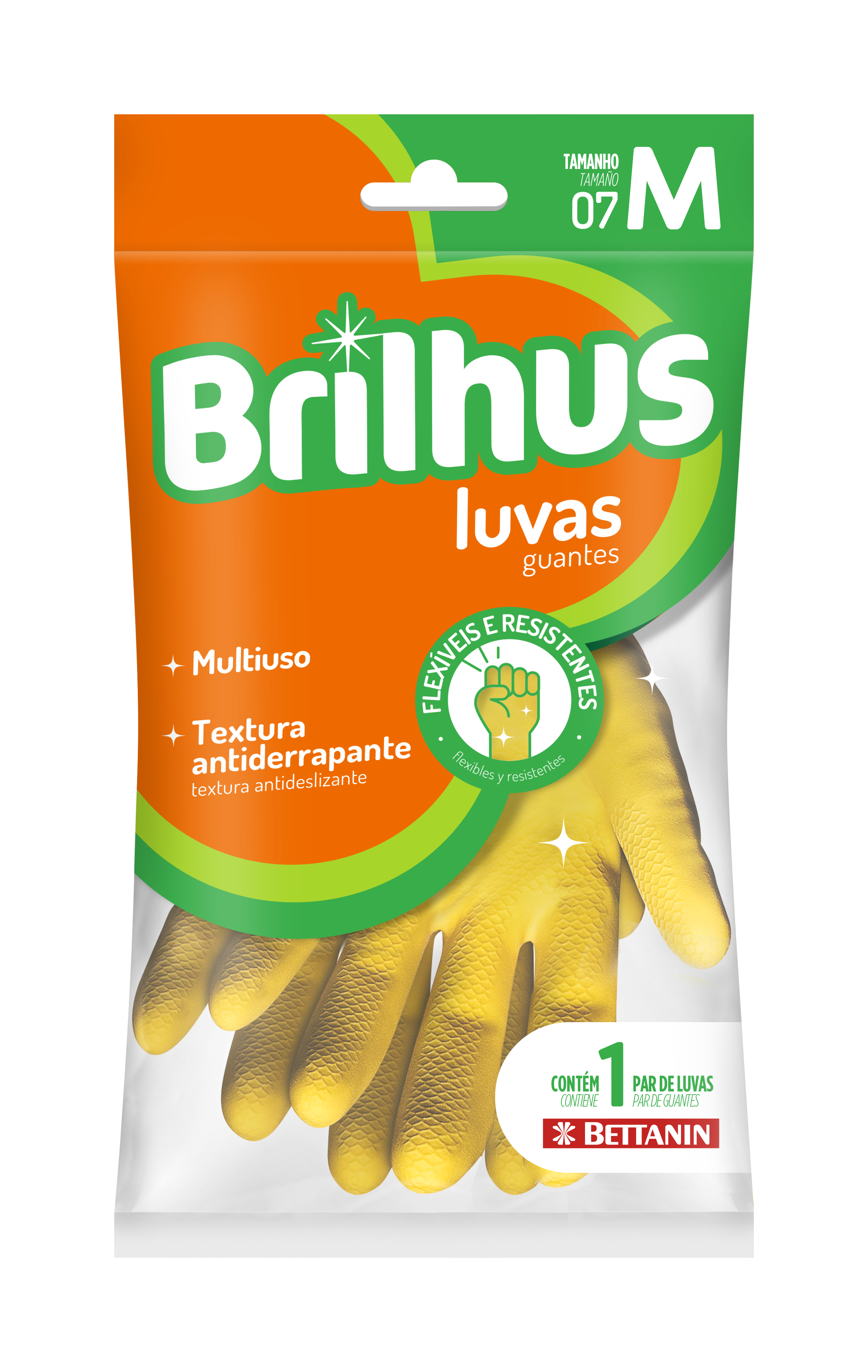 LUVA BRILHUS MULTIUSO LATEX TAMANHO M