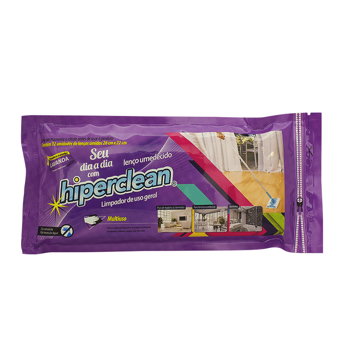 LENCO UMIDO HIPERCLEAN 1X12 LAVANDA