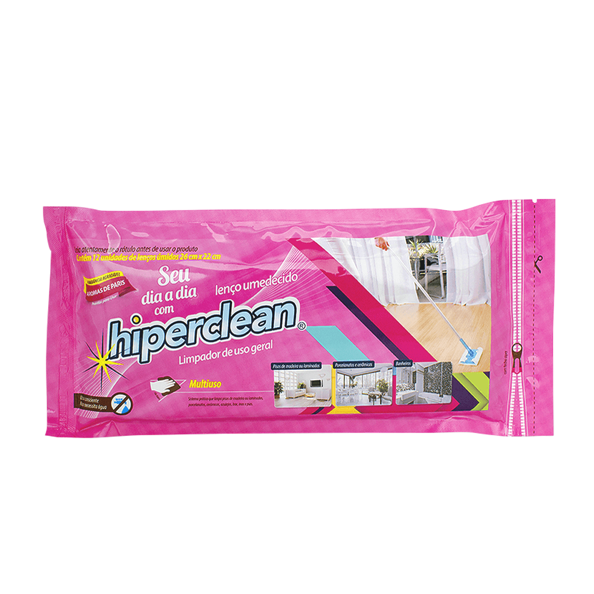 PANO UMEDECIDO HIPERCLEAN  MULTIUSO FLORES 12 UND