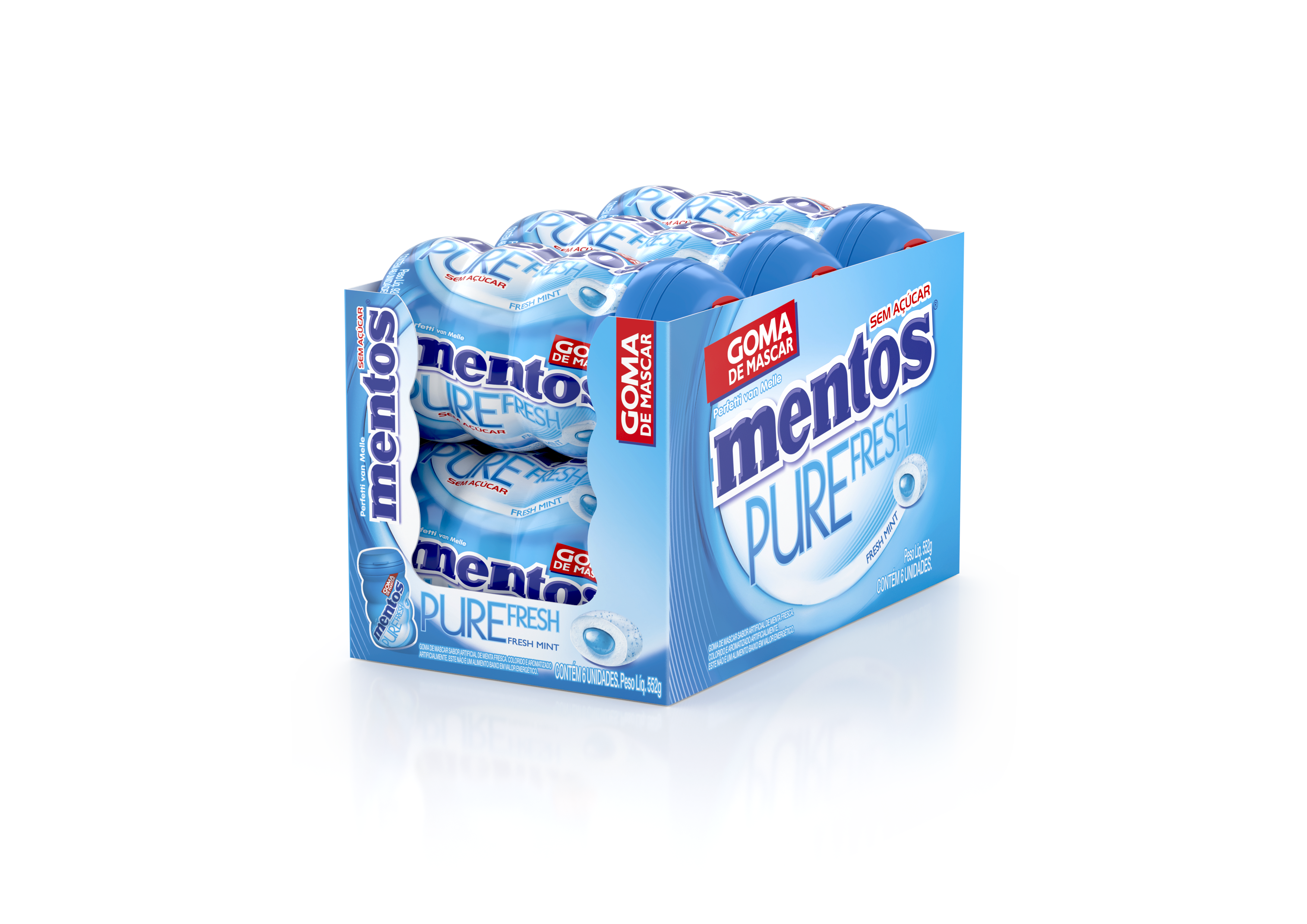 MENTOS BIG GARRAFA PURE FRESH MINT 6X92G 552G