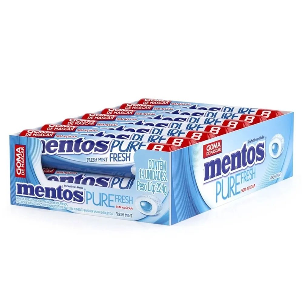 MENTOS STICK PURE FRESH MINT 14X16G 224G