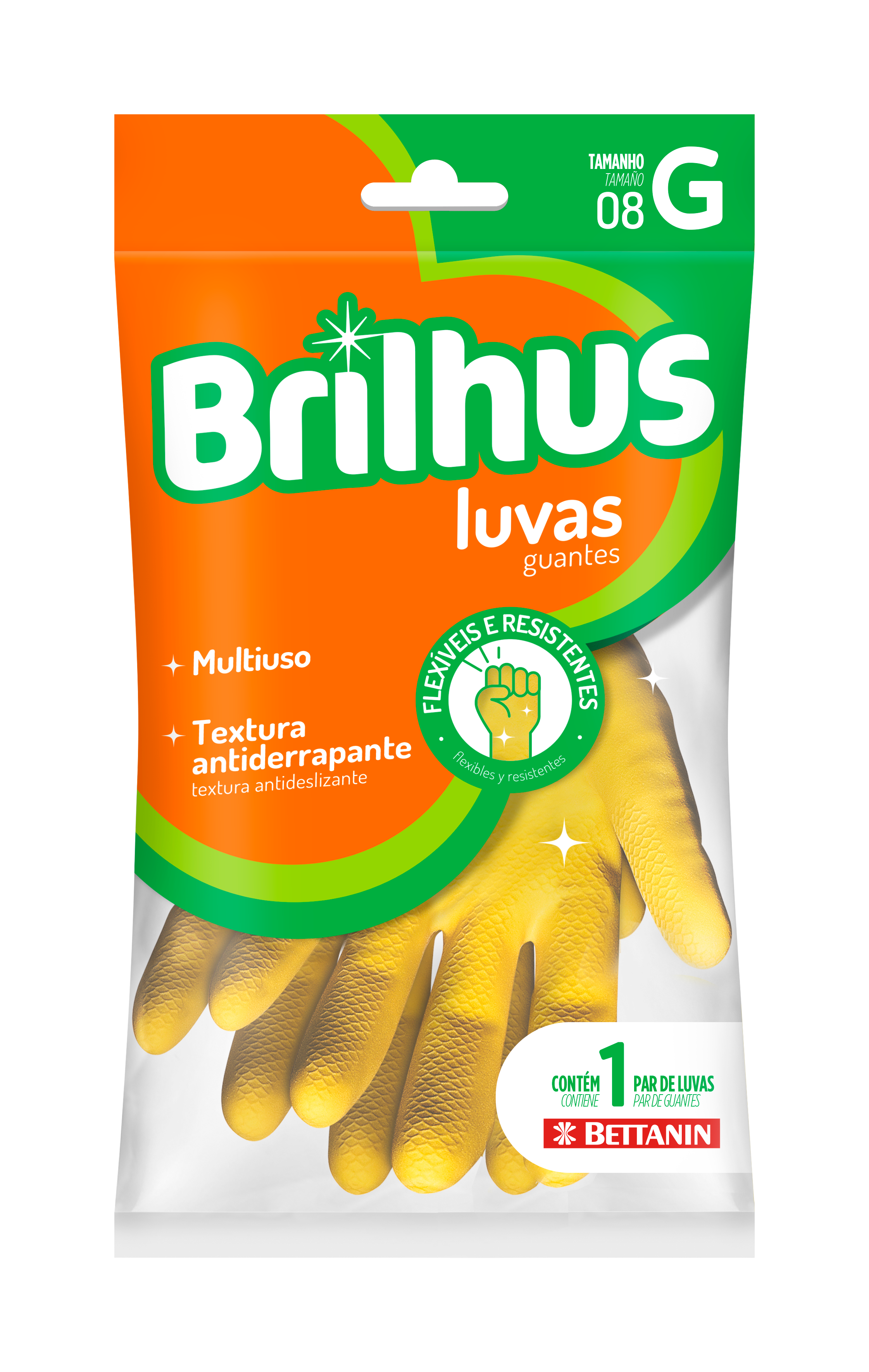 LUVA BRILHUS MULTIUSO LATEX TAMANHO G