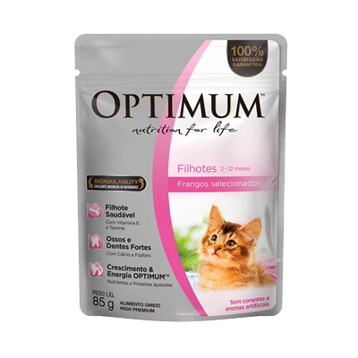 OPTIMUM CAT SACHÊ FILHOTE FRANGO 85G