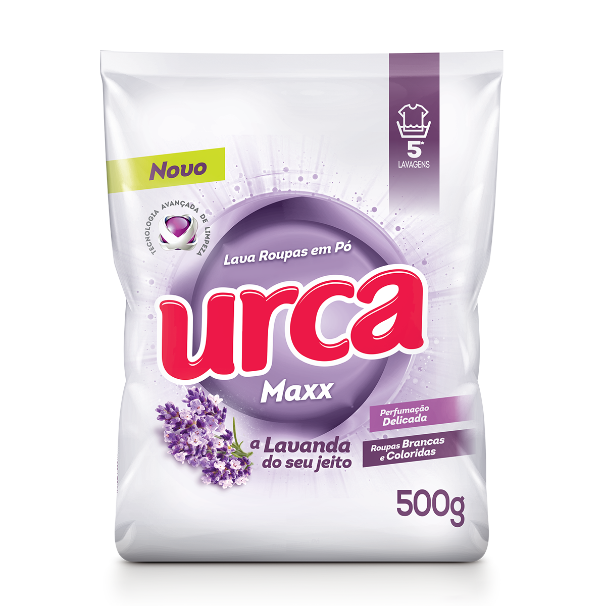 LAVA ROUPAS EM PÓ URCA MAXX LAVANDA 500G