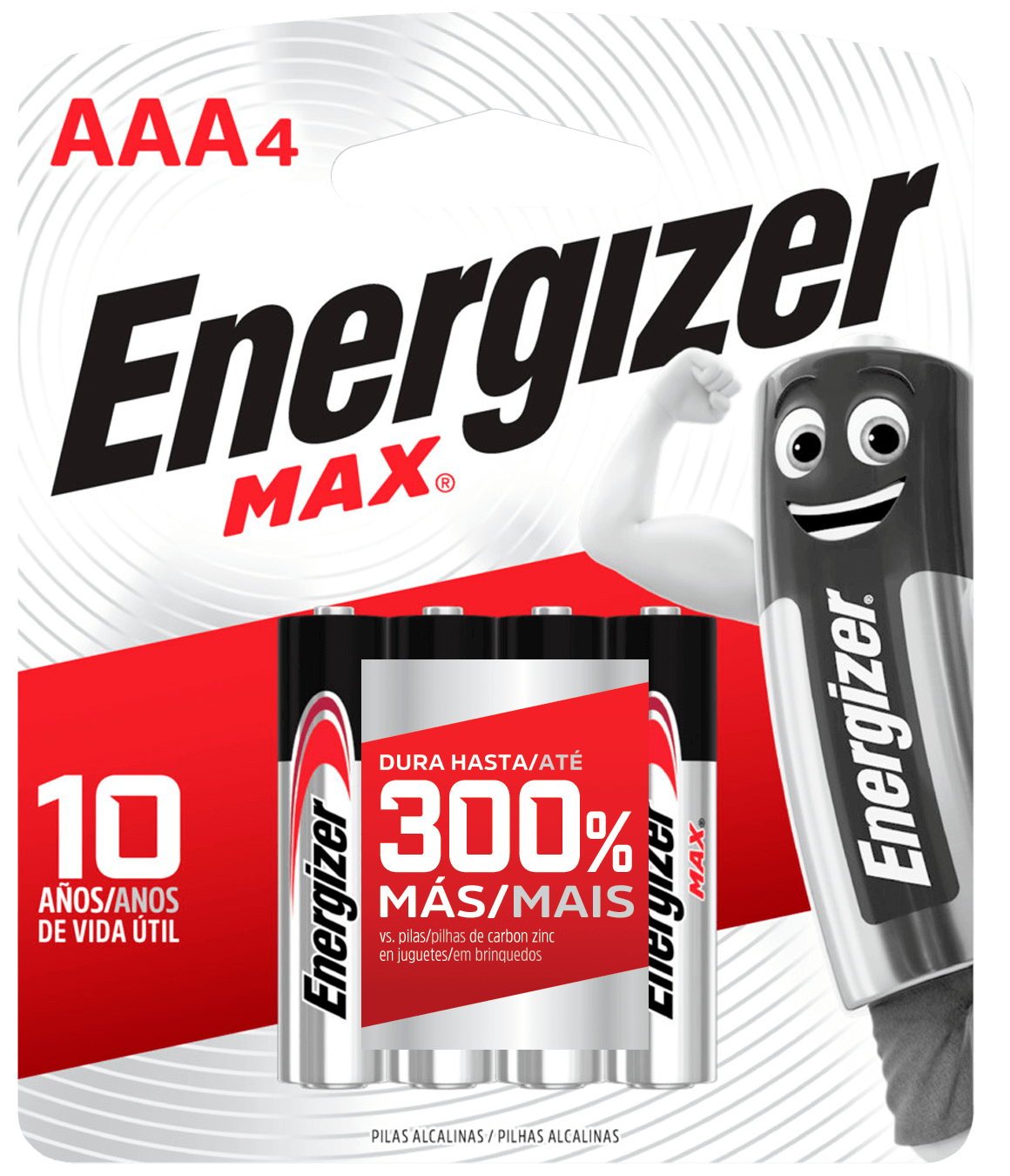 PILHA ENERGIZER MAX ALCALINA AAA PALITO COM 4 UND