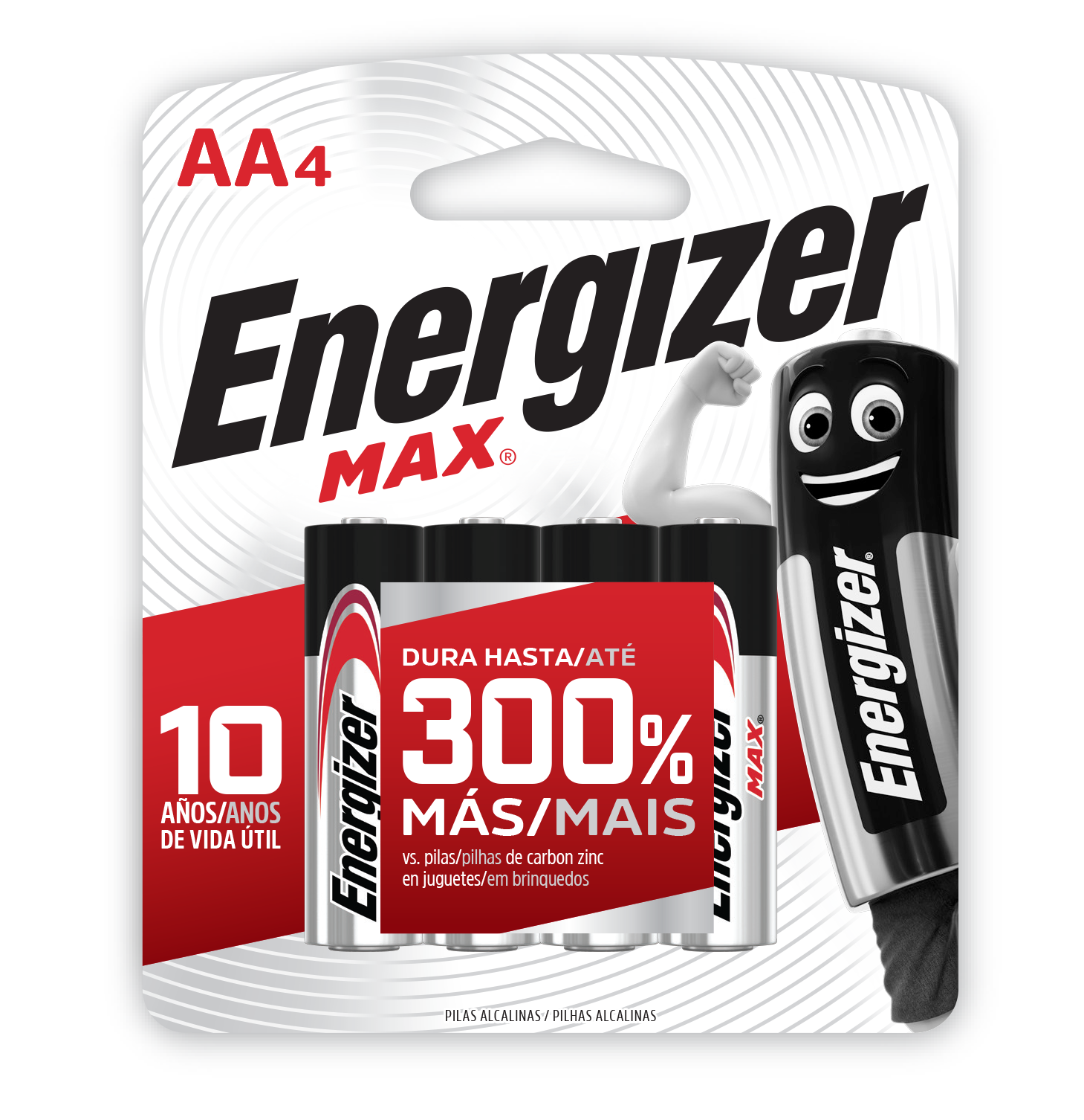 PILHA ENERGIZER MAX ALCALINA AA PEQUENA COM 4 UND