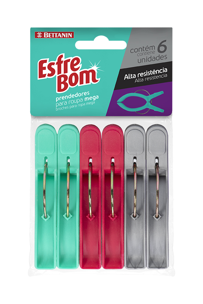 PRENDEDORES ESFREBOM MEGA  6 UND