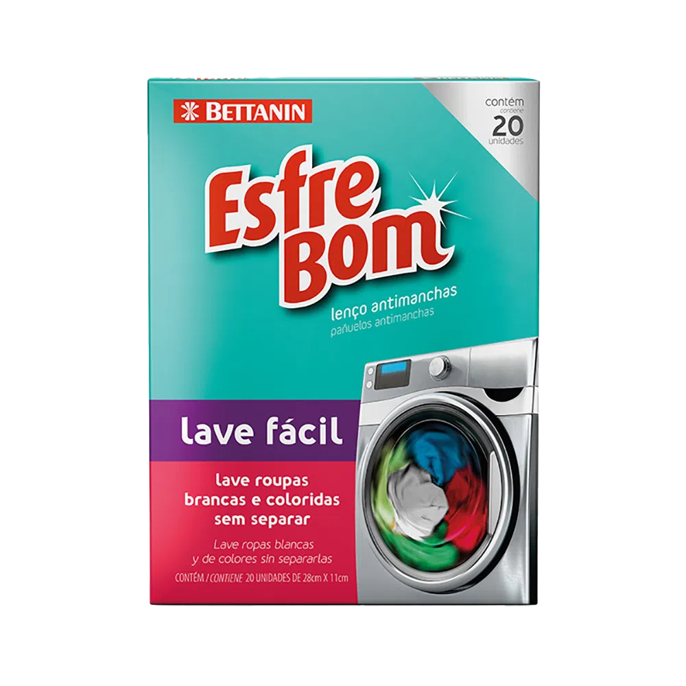 LENÇO ANTIMANHCAS ESFREBOM LAVE FÁCIL 20 UND