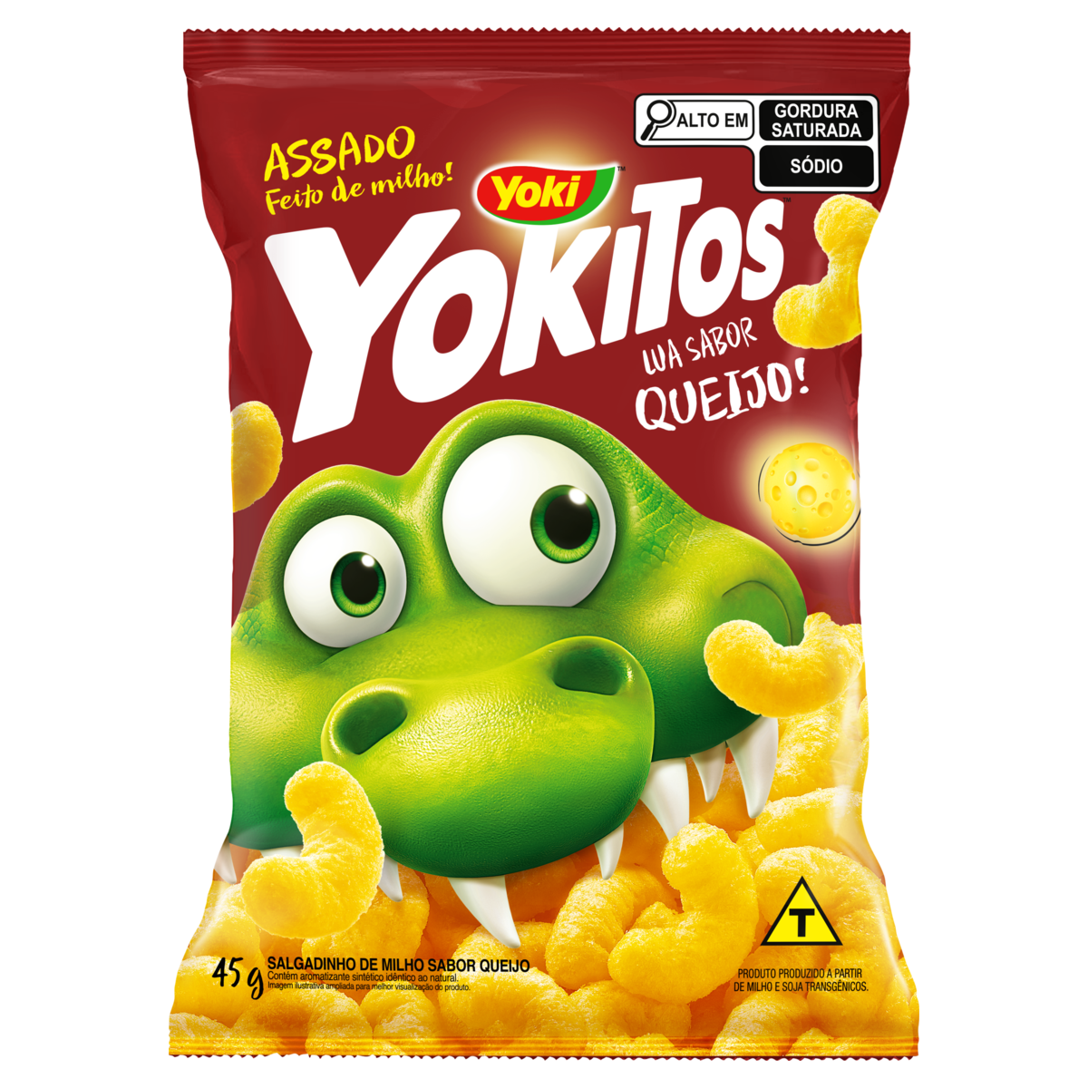 SALGADINHOS YOKITOS SABOR QUEIJO LUA 45G