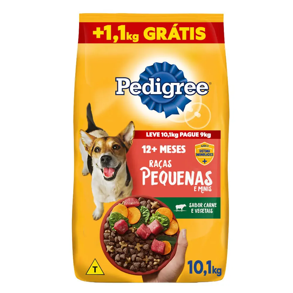 PEDIGREE ADULTO RAÇAS PEQUENAS LV10,1KG E PG10KG