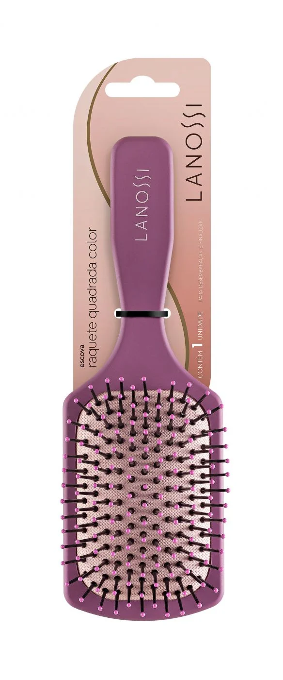 ESCOVA LANOSSI RAQUETE QUADRADA COLOR
