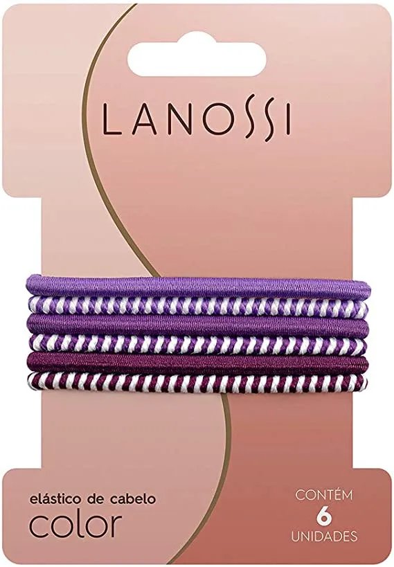 *ELÁSTICOS DE CABELO LANOSSI COLOR PURPLE 6 UND